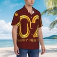 thumbnail image 2 of Lsque 2025 New Year 4 pattern Hawaiian Shirt for Men, Unisex Summer Beach Casual Short Sleeve Button Down Shirts-XX-Large, 2 of 9