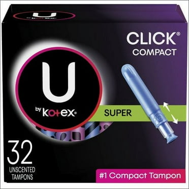 Click Compact Tampons, Super Absorbency, Unscented - 32.0 Ea (Pack of 4)