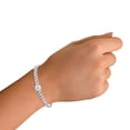thumbnail image 5 of 3/4 CT 6MM Round Cut Lab Created Moissanite Diamond Solitaire Cuban Link Chain Bracelet In 14K White Gold Over Sterling Silver Size : 7 Inch, (G-H Color,VVS1 Clarity,0.75 Cttw), 5 of 5