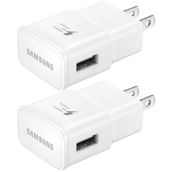 2-Pack New OEM Samsung fast Adaptive Wall Charger for Galaxy S7 S6 Note 5 4 Edge EP-TA20JWS / ECB-DU4EWE For Samsung Galaxy S6 Edge S7 Edge S8 S8  S9 S9  Note 8 9 - White