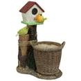 thumbnail image 3 of Sunnydaze Bird House 11.5" x 7.5" x 17.25" Polyresin Outdoor Planter with Solar Lighted Birds, 3 of 10