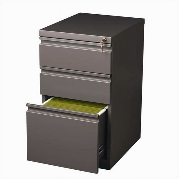 Pemberly Row 3 Drawer Mobile File Cabinet in Med Tone