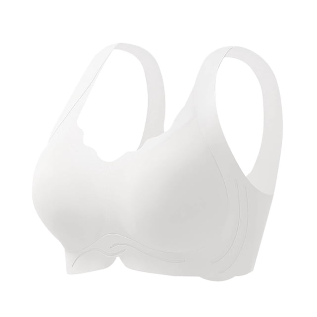 Abcnature Plus Size Bras for Women Plus Size Solid Wave Lace Wireless Soft Support Together Daily Bras