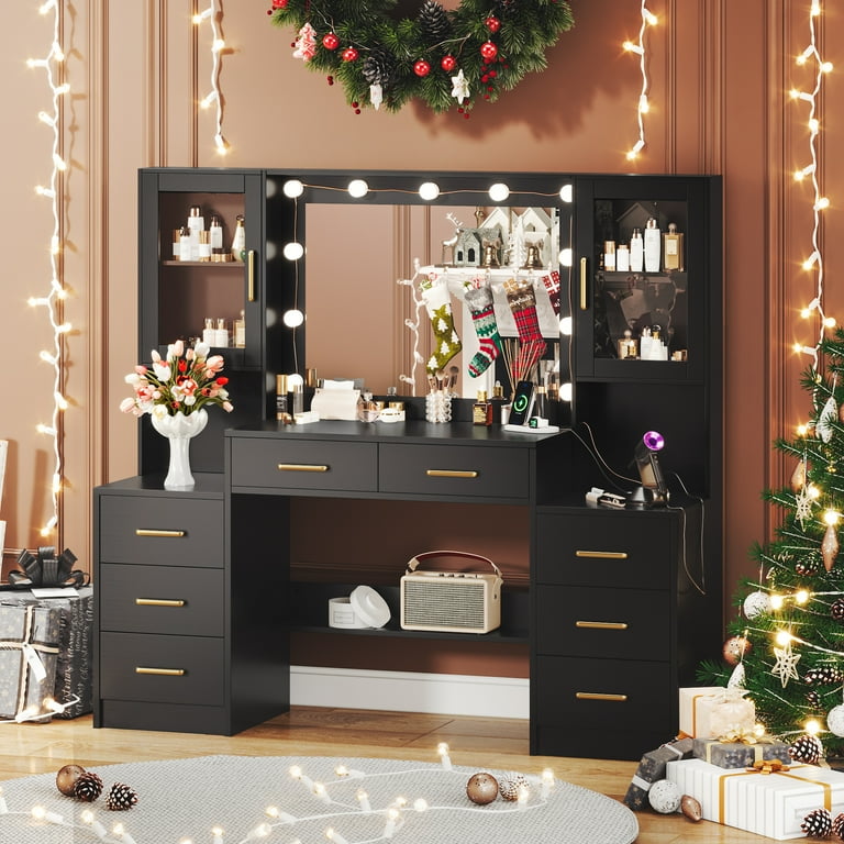 black dressing table with lights Zapakasa Women Black Glitter Tight Homecoming Dress with Sequins Butterflies