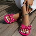 thumbnail image 2 of Modisza Studded Jellies Flip Flops Sandals with Bow Summer Beach Flat Thong Slide Sandal Slip on Rivets Slippers Shoes Pink 8.5, 2 of 6