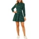 thumbnail image 2 of INSPIRE CHIC Vestido Casual de Camisa de Botones de Manga Larga a Rayas para Mujeres XS Verde, 2 of 7