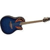 Ovation Celebrity CC44 Mid-Depth Contour Acoustic-Electric Guitar Transparent Blue Quilt