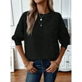 thumbnail image 3 of Womens Sweaters Fall Casual Long Sleeve Light-Weight Oversized Pullover Sweater Tops Black S, 3 of 5