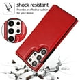 thumbnail image 2 of ELEHOLD Wallet Case for Samsung Galaxy S24 Ultra Flip Back Card Holders Kickstand Function Magnetic Button Slim Lightweight Wallet Case for Samsung S24 Ultra ,Red, 2 of 6