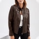 thumbnail image 1 of Chaquetas y abrigos de piel sintética de manga larga sin capucha, chaqueta informal de piel para mujer con cuello alto, chaqueta ajustada de color liso para mujer, 1 of 6