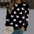 thumbnail image 2 of Goindgs Women Valentine's Day Pullover Sweatshirts Heart Print Sweater Tops Long Sleeve Hoodless Shirts Loose Blouse Teen Girls hoodies Z-Pink L, 2 of 4