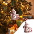 thumbnail image 2 of Moocorvic 26 Initial Letters Christmas Tree Decoration Pink Snowman Hanging Xmas Ornaments(B), 2 of 5