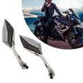 thumbnail image 3 of Côté Scooter Moto Universelle Rear View Miroirs Modification Mirror 8mm 10mm (Carbone (electroplate)), 3 of 6