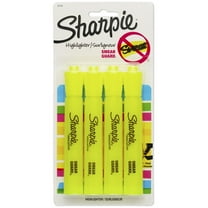 Tank Style Highlighters, Fluorescent Yellow Ink, Chisel Tip, Yellow Barrel, 4/set | Bundle of 5 Packs