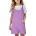 thumbnail image 2 of Zanarzt Jumpsuit for Girls Cute Clothes for Teen Girls Summer Rompers Dressy Romper Shorts Beach Vacation Outfits Purple,9-10 Years, 2 of 5