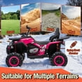 thumbnail image 5 of 24V 2 Seater 4WD Ride on Toys ATV for Kids 4*200W 4-Wheeler Quad w/ MP3 LED Lights Music, Pink, 5 of 9