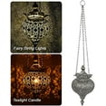 thumbnail image 3 of Antique Silver Oriental Moroccan Ramadan Lantern Metal Hanging Pendant Light Candle Lantern Lamp Decorative Decor Indoor Outdoor - Small, 3 of 15