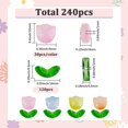 thumbnail image 2 of 1 caja de 240 cuentas de flores de tulipán, cuentas de vidrio florales, coloridas, transparentes, para primavera y verano, suaves, sueltas, espaciadores, conjuntos de accesorios, 2 of 7