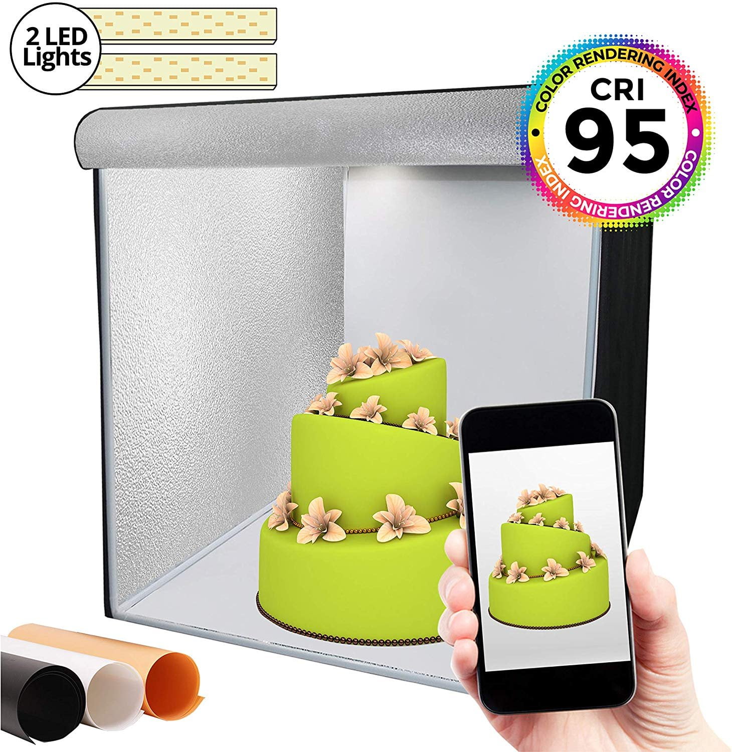 Phomito Light Box Tent Booth for Product Photography, 7 Dimmable