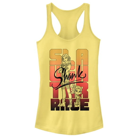 Junior's Ralph Breaks the Internet Slaughter Racer  Racerback Tank Top Banana 2X Large