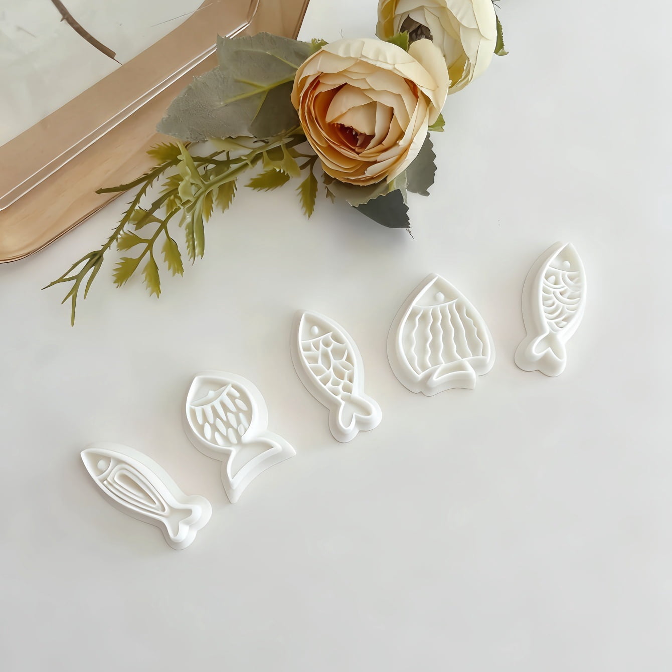 5-piece soft clay fish earring mold DIY jewelry hand-making tool set