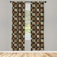 thumbnail image 4 of Ambesonne Vintage Window Curtains, Art Deco Gatsby Squares, Each 28" W x 63" L, Black Camel and Champagne, 4 of 4