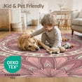 thumbnail image 4 of ODIKA Mauve Blush Dusty Gradient Scroll Border Interlocking Petal Distressed for Bedroom, Nursery, RV, Pet Friendly & Kids Safe Bedside, 4 of 7