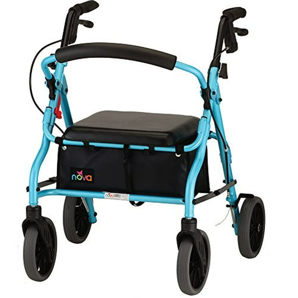 NOVA Medical Products 18" Zoom Rolling Walker, Sky Blue