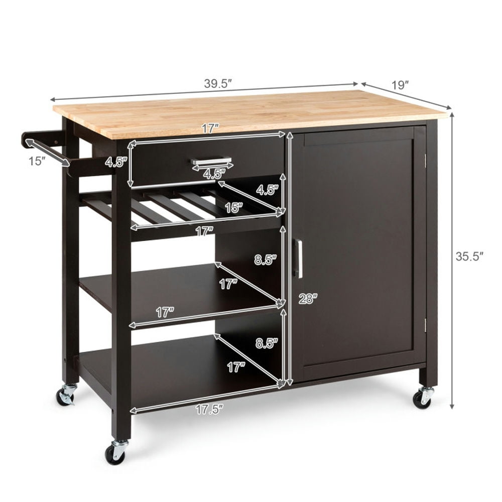 Finihen Rolling Cart, Kitchen Island Cart, Kitchen Island Cart Rolling Serving Cart Wood Trolley, for Kitchen, Dining Room, Brown Finihen Rolling Cart, Kitchen Island Cart, Kitchen Island Cart Rolling Serving Cart Wood Trolley, for Kitchen, Dining Room, Brown