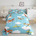 thumbnail image 2 of Castle Fairy Cartoon Plane Full Size Comforter Sets 3-Piece for Boys Girls,Kawaii Aircraft Bedding Comforter Set,Transportation Theme Lightweight Bedding Sets,Ultra Soft Home Decor,Reversible, 2 of 8