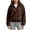 04-Brown, variant on Diufon Fleece Quarter Zip Women Mock Neck Cuffed Long Sleeve Cozy Warm Pullover Fall Winter Thermal Sweatshirts