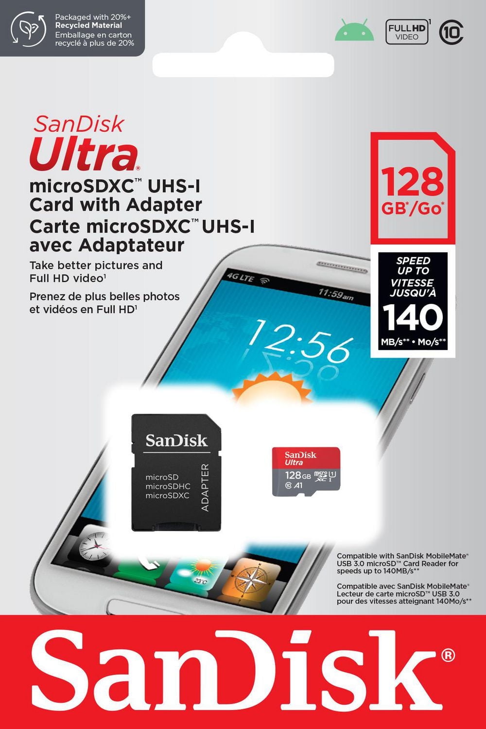 SanDisk 128GB Ultra® microSDXC ™ UHS-I memory card, The SanDisk Ultra microSD