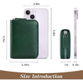 thumbnail image 3 of SCHLATUM Genuine Leather Rfid Blocking Card Holder, Accordion Zipper Wallet with 9 Card Slots, Coin Pocket for Women, Dark Green, 3 of 6
