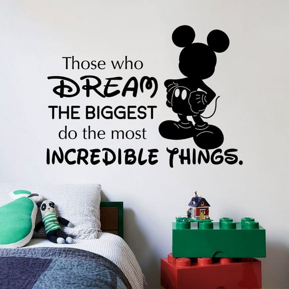 Most Incredible Things Quote Mickey Disney Cartoon Quotes Wall Sticker Art Decal for Girls Boys Room Bedroom Nursery Kindergarten Fun Home Decor Stickers Wall Art Vinyl Decoration Size (8x10 inch)