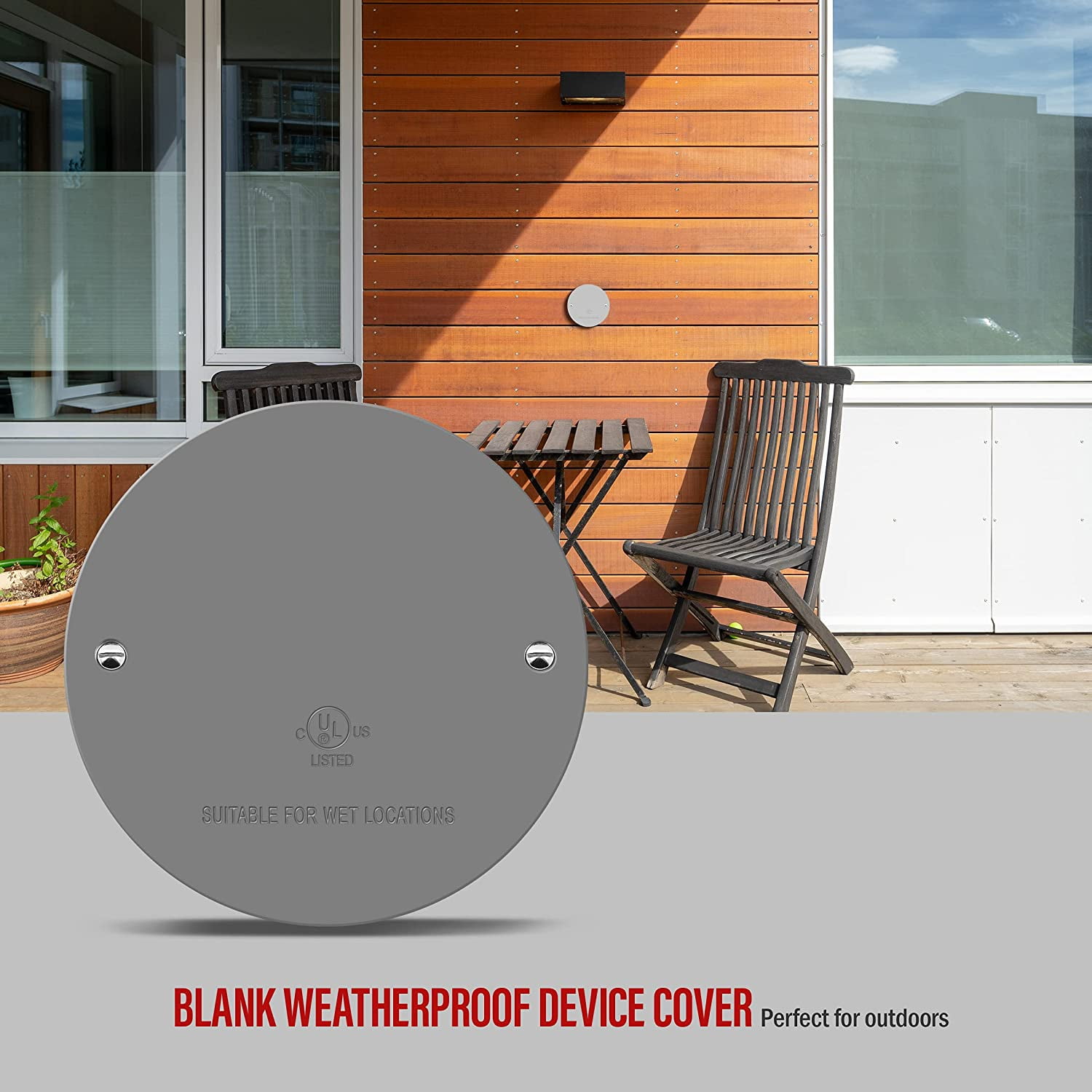 Juexica 4 Pack Round Electrical Box - 4 Inch, 5 Holes, Weatherproof Outdoor Junction Box Gray