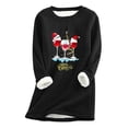 thumbnail image 2 of Oalirro Women's Fashion Christmas Printing Long Sleeve Winter Loose Casual Round Neck Tops, 2 of 4