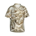 thumbnail image 2 of Kll Men'S Hawaiian Shirt Short Sleeve Button Down Beach Shirts-Starfish And Sea Shells, 2 of 8