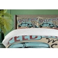 thumbnail image 4 of Ambesonne Nostalgic Duvet Cover Set, Classic Vibes Car Print, 2-Calking, Brown Teal Red, 4 of 7