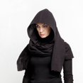 thumbnail image 6 of AWZXDE Women's Solid Color Light Soft Casual Versatile Ordinary High Design Sense Comfortable Hooded Versatile Long Hooded Scarf Black,One Size, 6 of 8