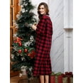thumbnail image 5 of ANLIQI Women's Plaid Fleece Nightgowns Christmas Nightshirt Lace Trim Long Sleeve House Dress with Pockets(DR_2XL), 5 of 6