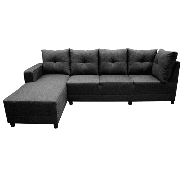 Sala Esquinera El Bazar Store Freya Gris Oxford 275x160 cm Tela Lino nacional Modular