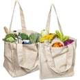 thumbnail image 1 of Canvas Tote Bag Bottom Gusset Washable Grocery Tote Bag with Handles, 1 of 5