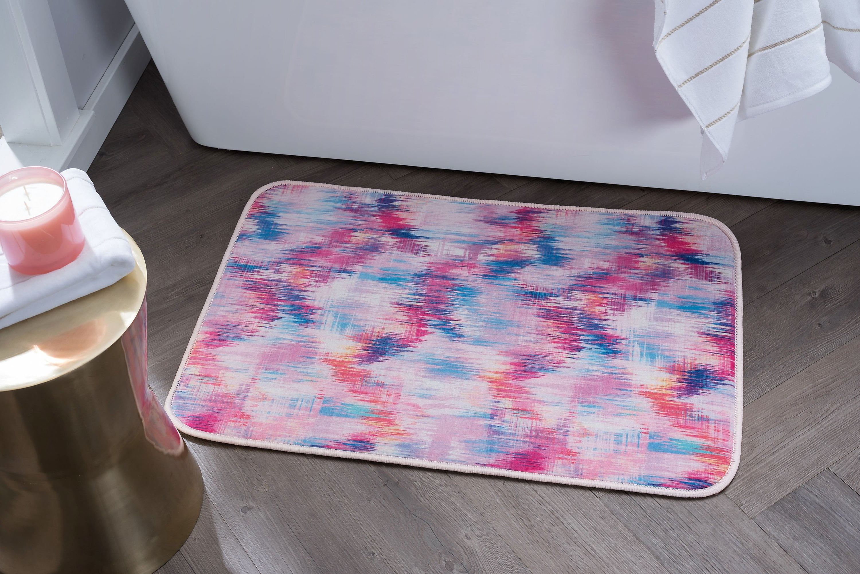 Contemporary 20x30 Area Rug (1'8'' x 2'6'') Abstract Pink, Indigo Living Room Easy to Clean