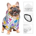 thumbnail image 3 of Fotbe Bear And Polka Dot Print Small Dog Sweater Hoodies Pet Grey Hooded Soft Fleece Sweatshirts with Pocket Fall Winter Puppy Cat Sweaters Warm Clothes-X-Small, 3 of 7