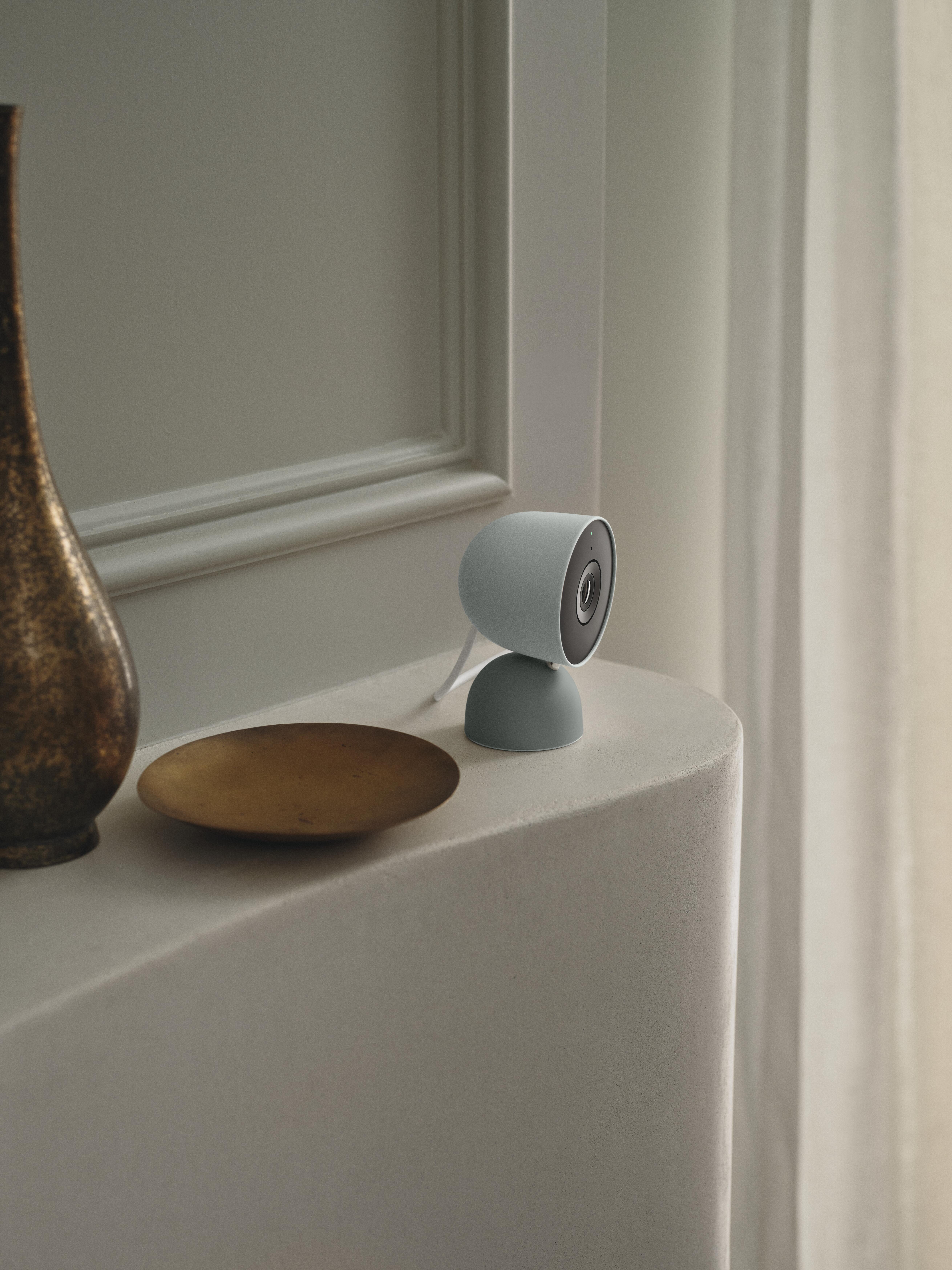 Google Nest Cam Indoor (Wired, 3rd Gen) - Indoor Security Camera with 2K Video - Works with Google Home - With Gemini - Hazel