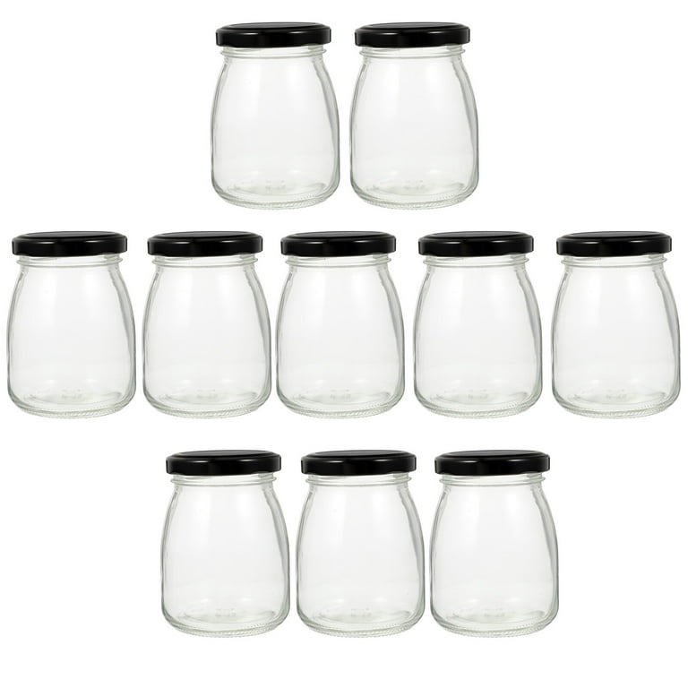 10pcs Sealed Glass Jars Clear Yogurt Jars with Lids Glass Pudding Jars Yogurt Jars, Size: 6.5X9CM
