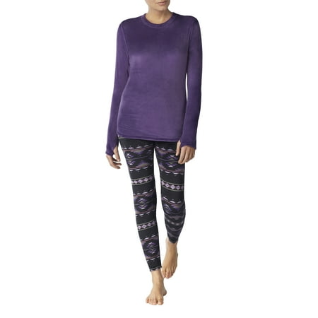 Stretch luxe velour Warm Underwear Top and Legging