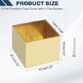 thumbnail image 2 of Uxcell 2 Pcs Cubierta de Pie de Muebles de Latón, 1.46 x 1.57 x 1.18 Pulgadas, Cubiertas de Patas de Muebles Cuadradas Doradas para Proteger el Suelo de Sillas, Mesas, Sofás, Camas, 2 of 6