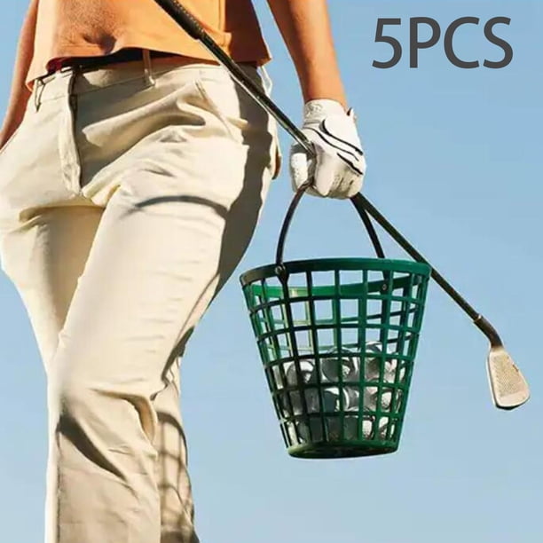 Paquete de 5 canastas de pelotas de golf, contenedor de cubo de almacenamiento de pelotas de golf con asa para deportes al aire libre, accesorios para Cola Basket Cesta para pelotas de golf