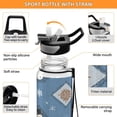thumbnail image 4 of 1000ML Transparent Sports Water Bottle with Handle & Straw Portable Water Bottle for Outdoor Camping Gym Snowflakes and Smiling Snowmen, 4 of 7